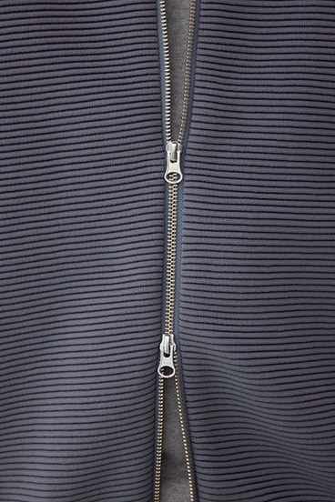 ミックスカラーリップル編みニットパーカー 詳細画像