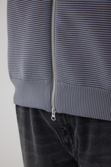 ミックスカラーリップル編みニットパーカー 詳細画像