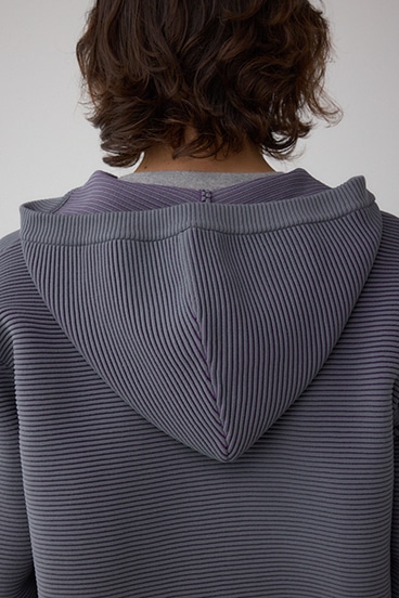 ミックスカラーリップル編みニットパーカー 詳細画像