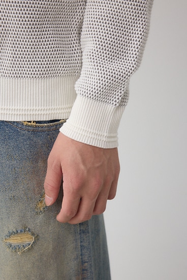 ハニカムクルーネックニット 詳細画像