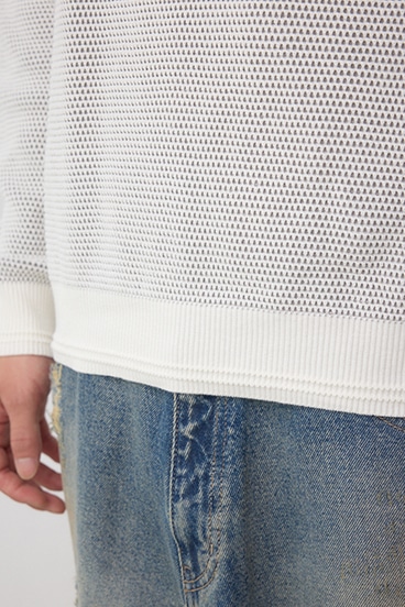 ハニカムクルーネックニット 詳細画像