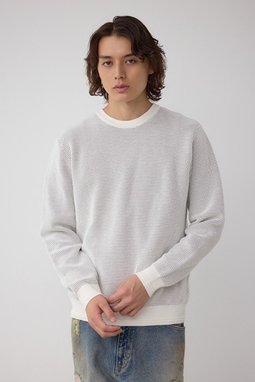 ハニカムクルーネックニット 詳細画像