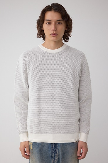 ハニカムクルーネックニット 詳細画像