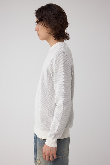 ハニカムクルーネックニット 詳細画像