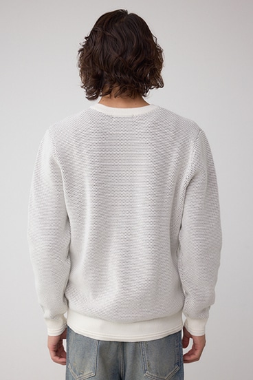 ハニカムクルーネックニット 詳細画像