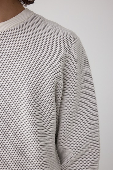 ハニカムクルーネックニット 詳細画像