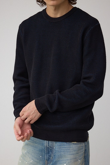 ハニカムクルーネックニット