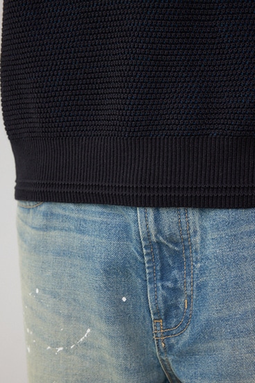 ハニカムクルーネックニット 詳細画像