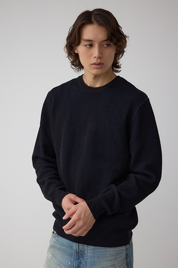 ハニカムクルーネックニット 詳細画像