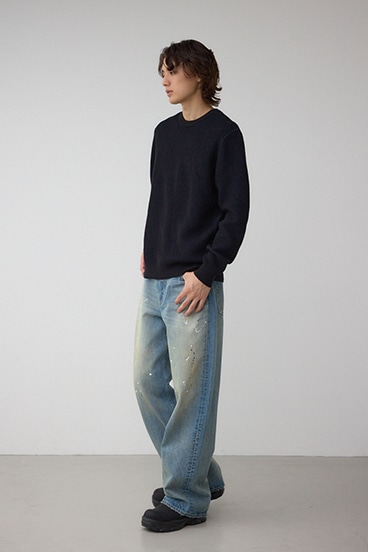 ハニカムクルーネックニット 詳細画像