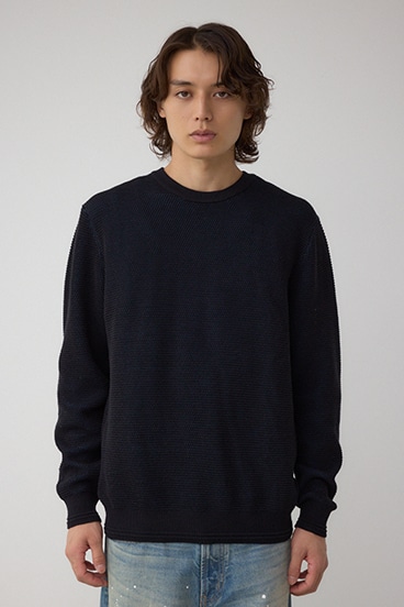 ハニカムクルーネックニット 詳細画像