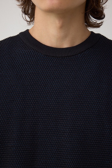 ハニカムクルーネックニット 詳細画像