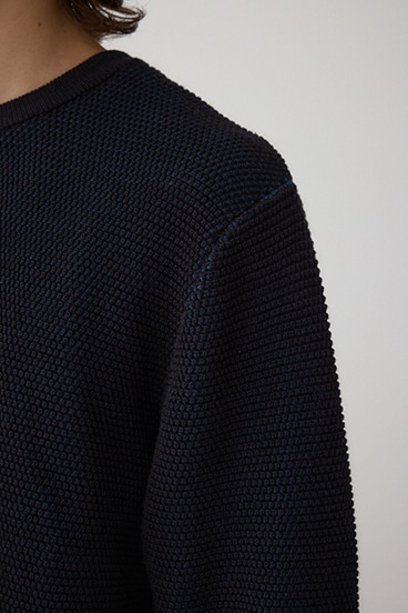 ハニカムクルーネックニット 詳細画像