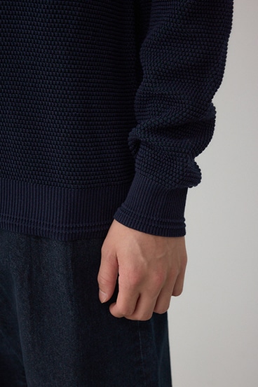 ハニカムクルーネックニット 詳細画像