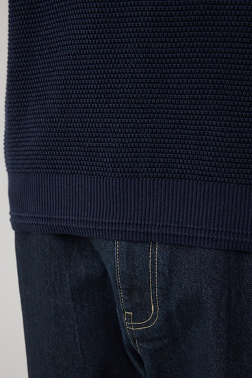 ハニカムクルーネックニット 詳細画像