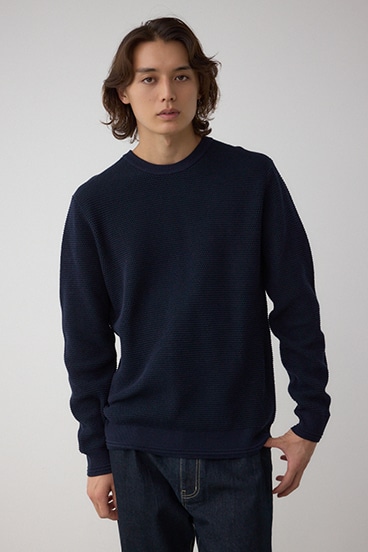 ハニカムクルーネックニット 詳細画像