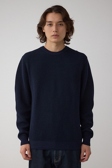 ハニカムクルーネックニット 詳細画像