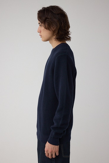 ハニカムクルーネックニット 詳細画像