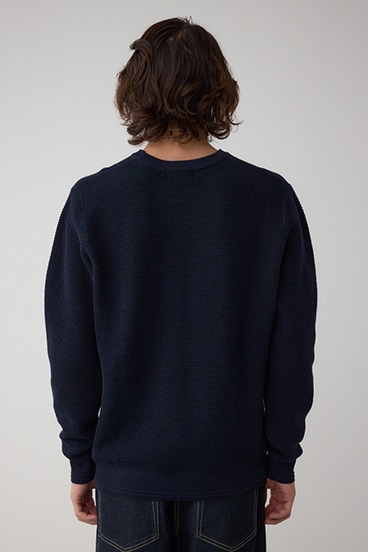 ハニカムクルーネックニット 詳細画像