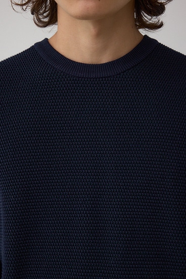 ハニカムクルーネックニット 詳細画像