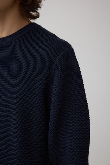 ハニカムクルーネックニット 詳細画像