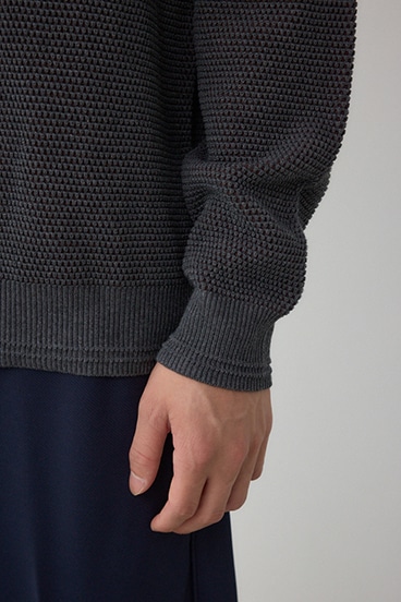 ハニカムクルーネックニット 詳細画像