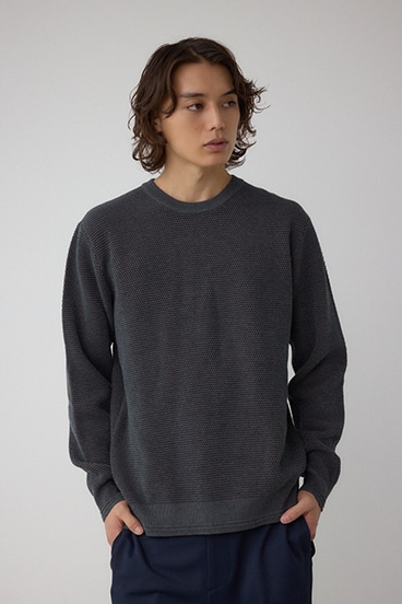 ハニカムクルーネックニット 詳細画像