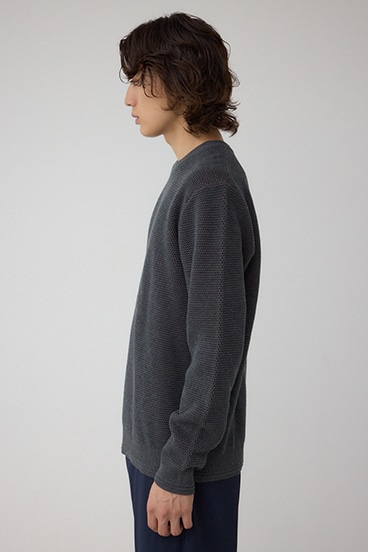 ハニカムクルーネックニット 詳細画像