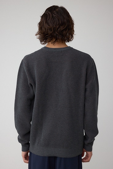 ハニカムクルーネックニット 詳細画像
