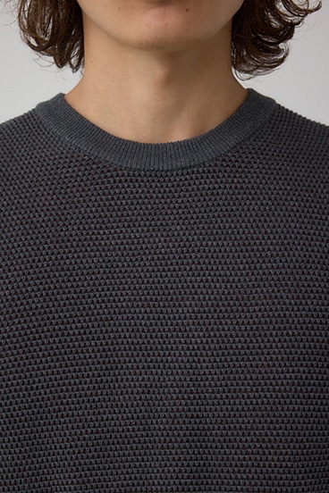 ハニカムクルーネックニット 詳細画像