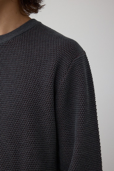 ハニカムクルーネックニット 詳細画像