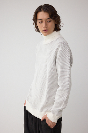 ハニカムタートルネックニット 詳細画像