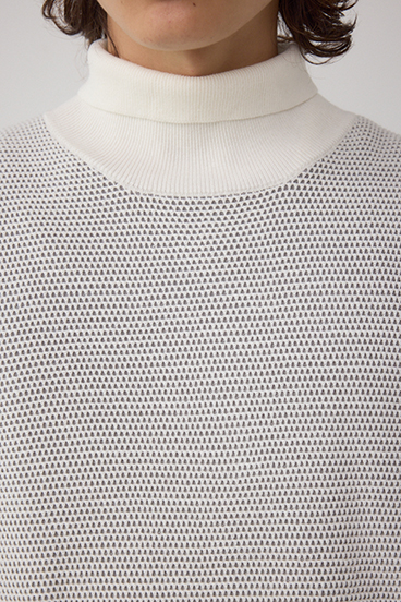 ハニカムタートルネックニット 詳細画像