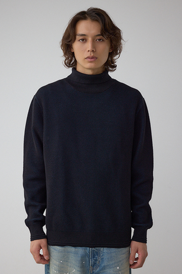 ハニカムタートルネックニット 詳細画像