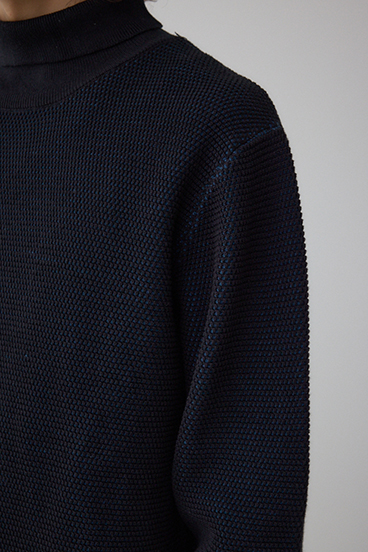 ハニカムタートルネックニット 詳細画像