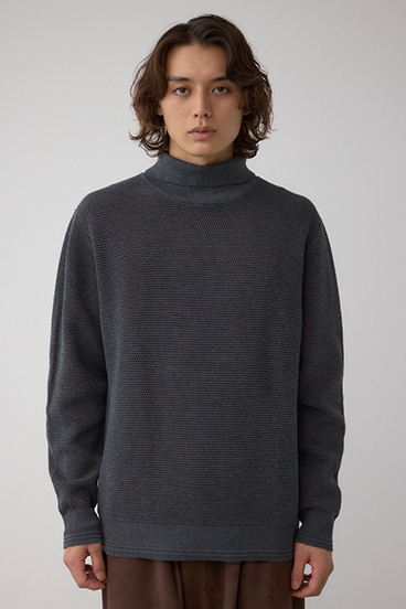 ハニカムタートルネックニット 詳細画像