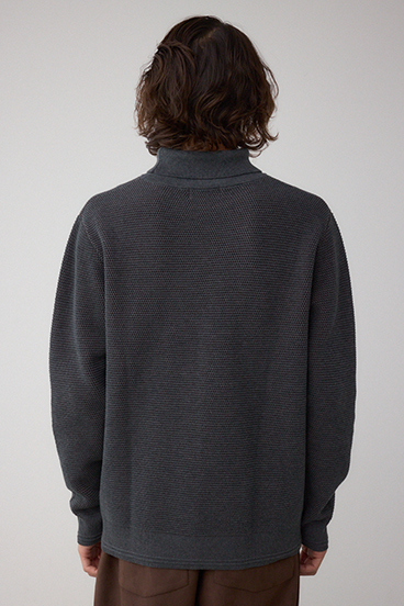 ハニカムタートルネックニット 詳細画像