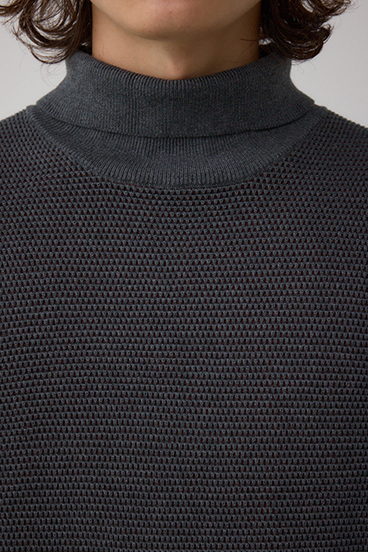 ハニカムタートルネックニット 詳細画像