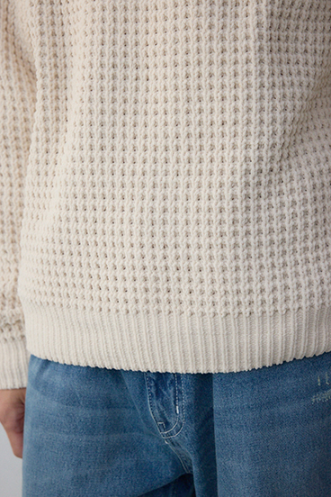 ワッフル編みマットモールニット 詳細画像