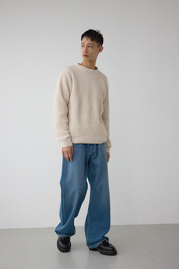 ワッフル編みマットモールニット 詳細画像