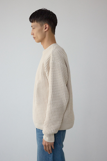 ワッフル編みマットモールニット 詳細画像
