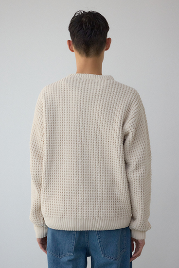 ワッフル編みマットモールニット 詳細画像