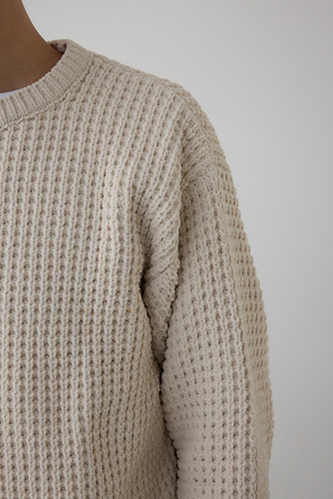 ワッフル編みマットモールニット 詳細画像