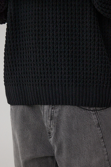 ワッフル編みマットモールニット 詳細画像