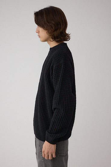 ワッフル編みマットモールニット 詳細画像