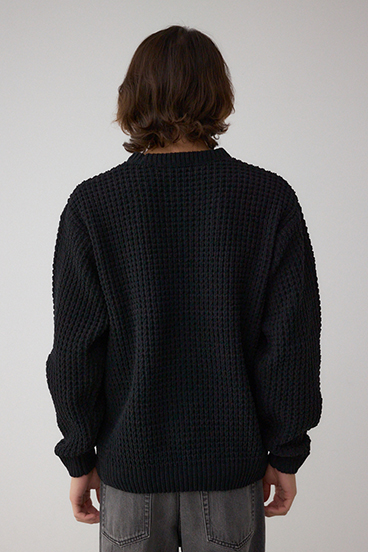 ワッフル編みマットモールニット 詳細画像