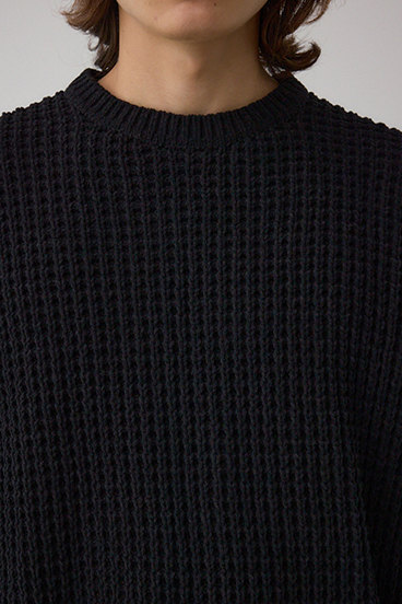 ワッフル編みマットモールニット 詳細画像