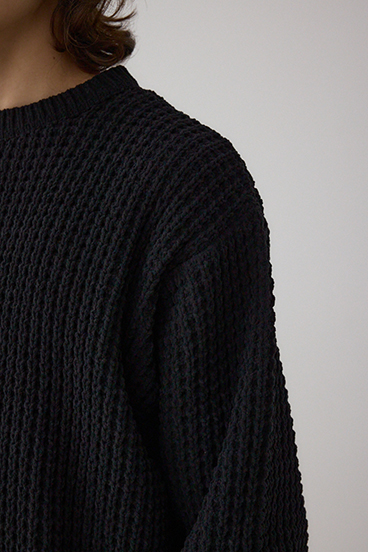 ワッフル編みマットモールニット 詳細画像