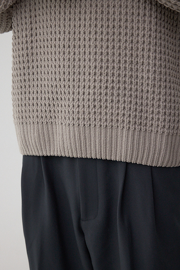 ワッフル編みマットモールニット 詳細画像