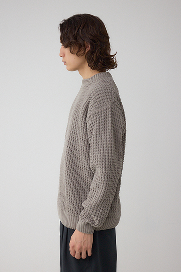 ワッフル編みマットモールニット 詳細画像